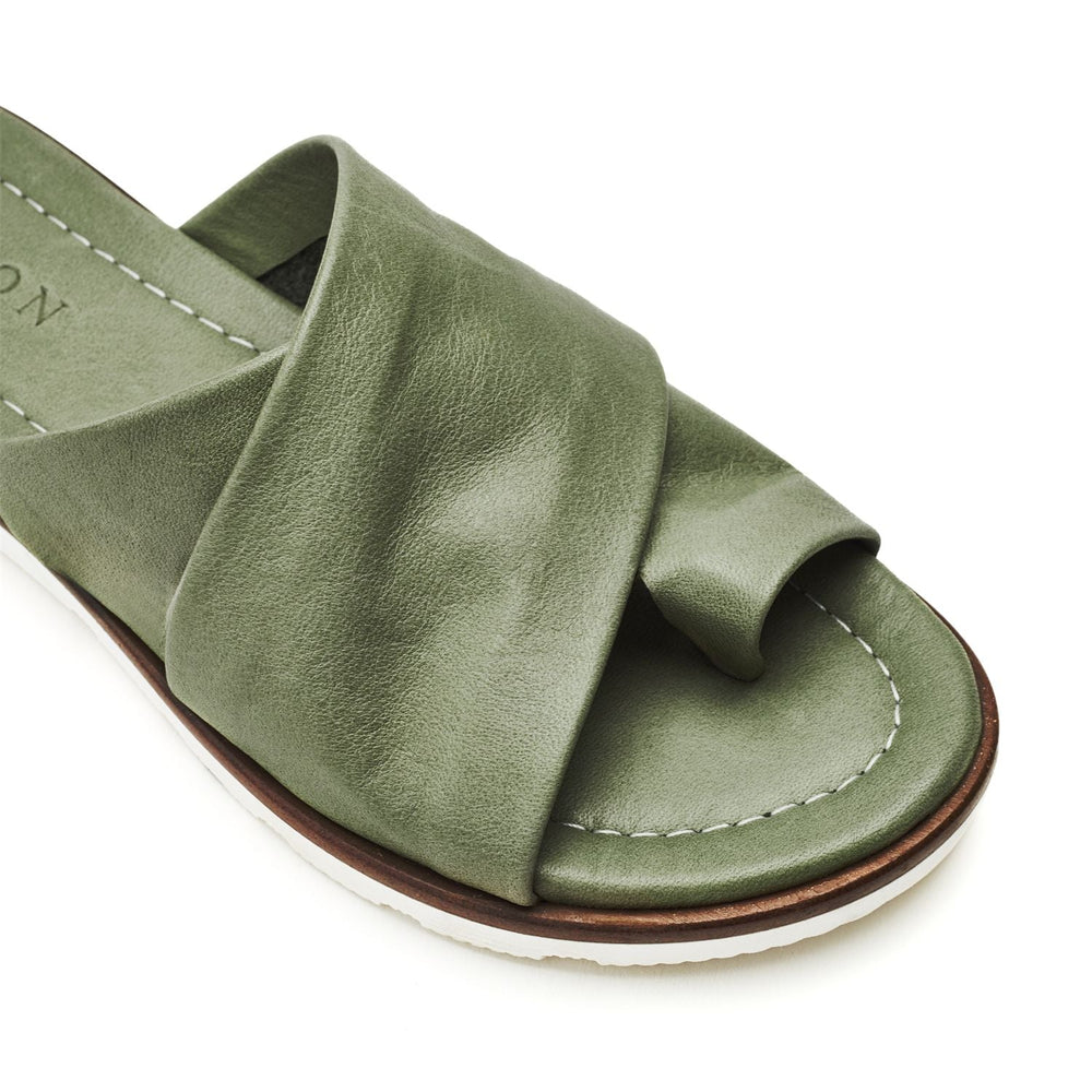 Sh Malmo Khaki Leather Sandals