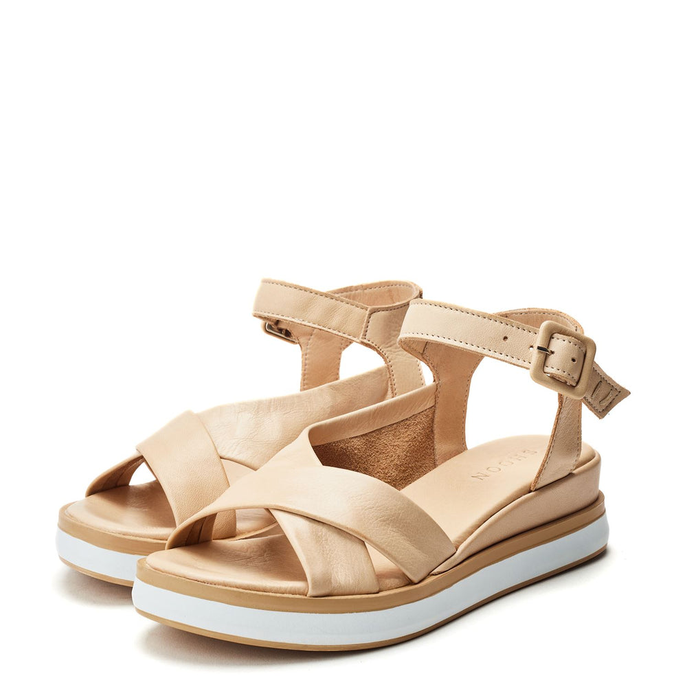 Sh Meade Beige Leather Sandals