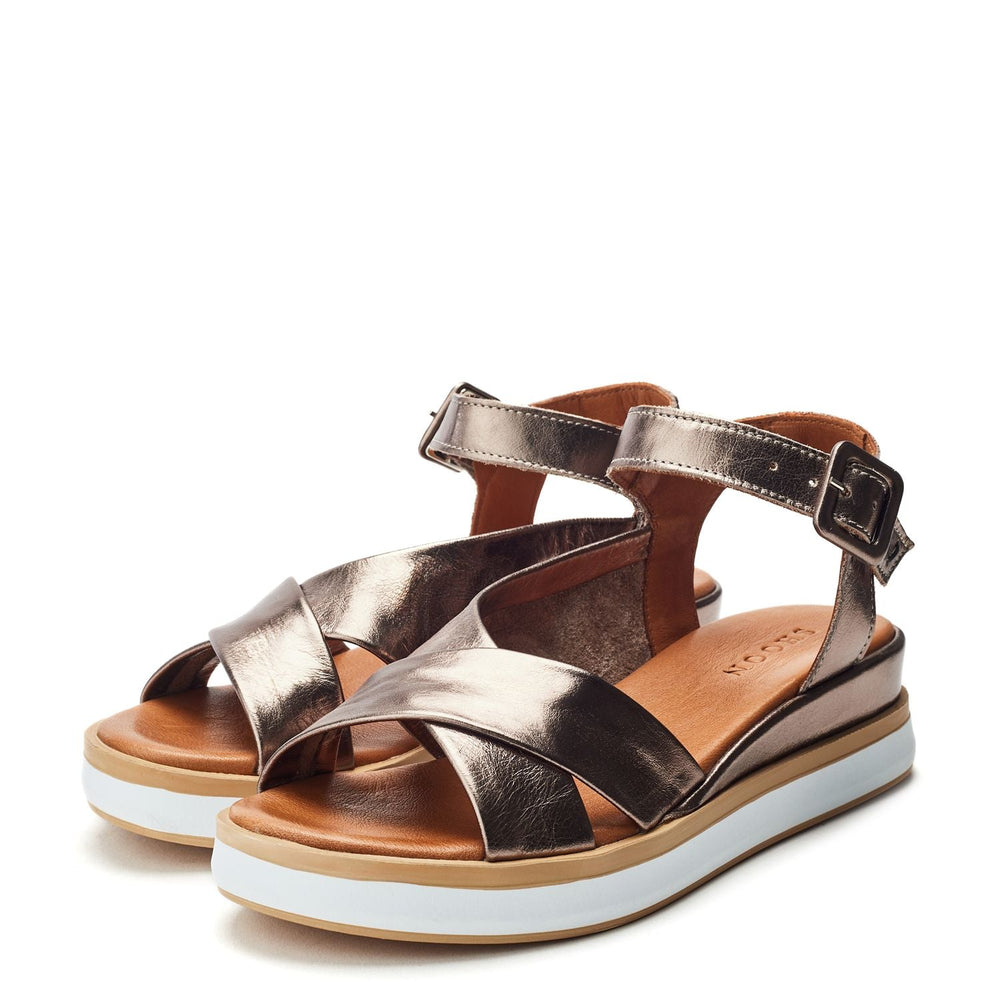 Sh Meade Pewter Leather Sandals