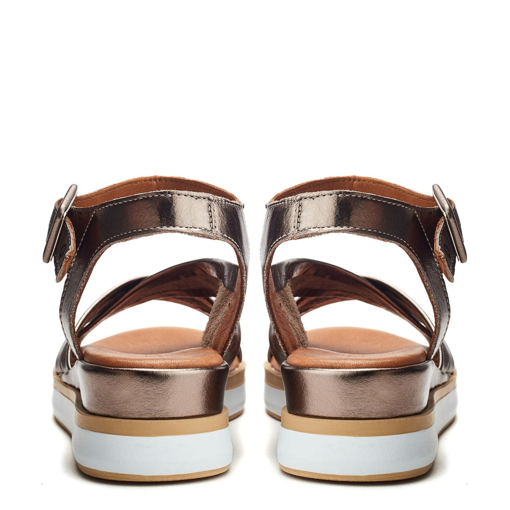 Sh Meade Pewter Leather Sandals