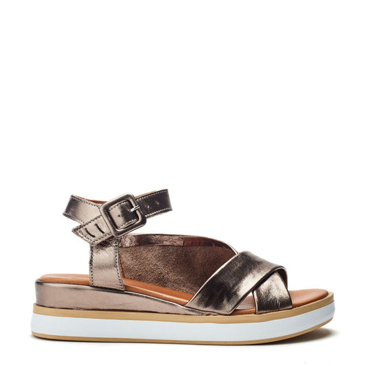 Sh Meade Pewter Leather Sandals