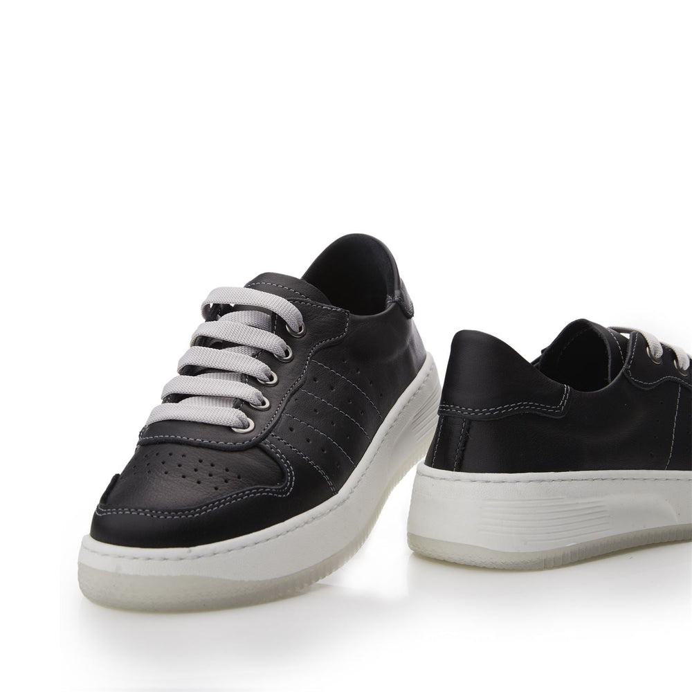 Sh Melda Black Leather Trainers