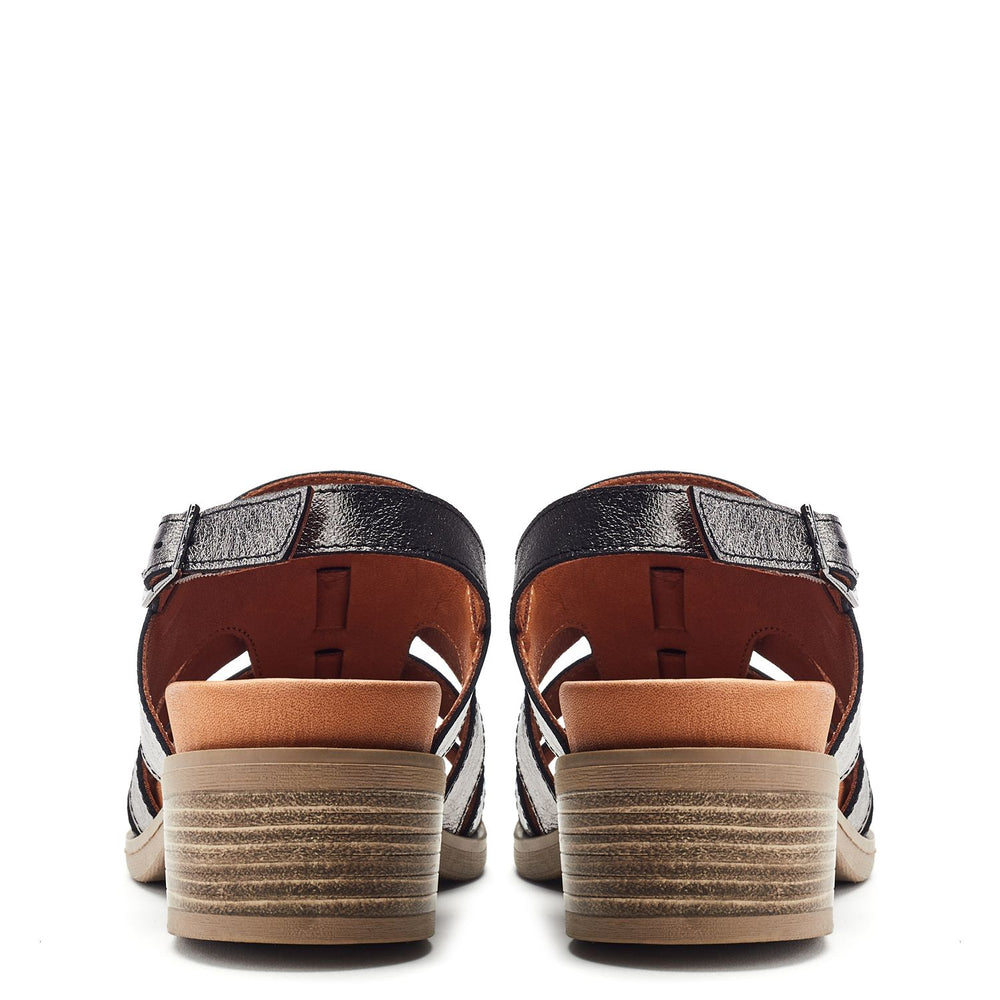 Sh Mere Pewter Leather Sandals