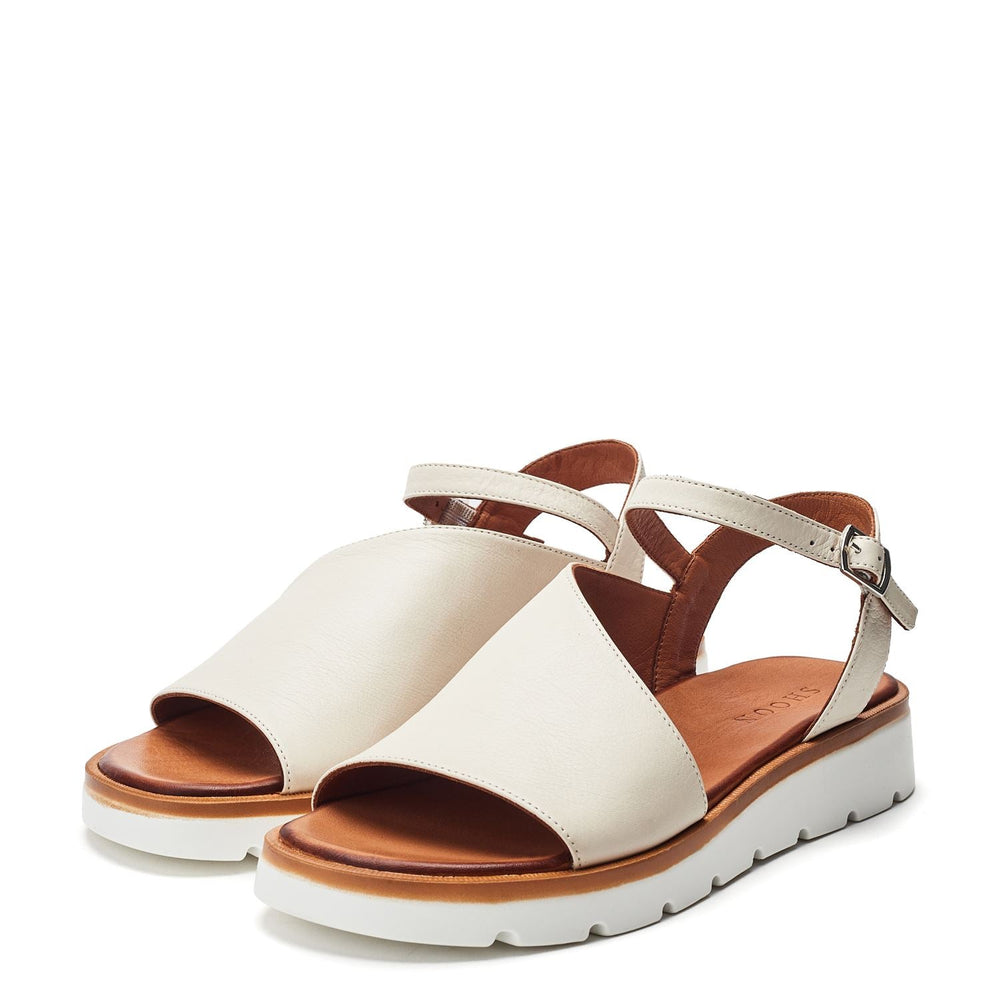 Sh Moire Off White Leather Sandals