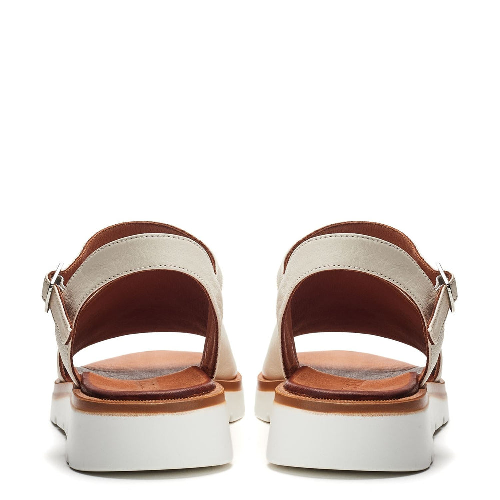 Sh Moire Off White Leather Sandals
