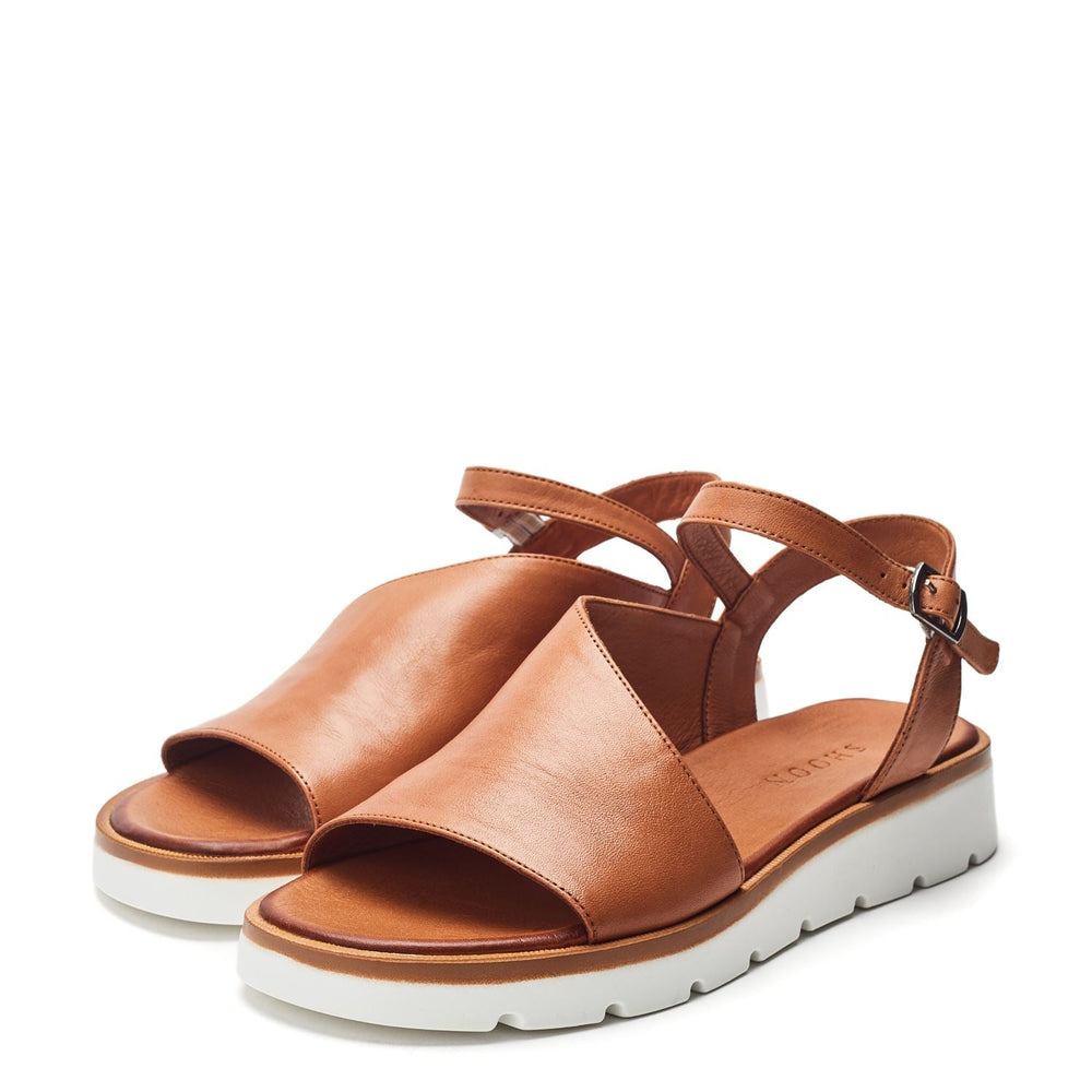 Sh Moire Tan Leather Sandals