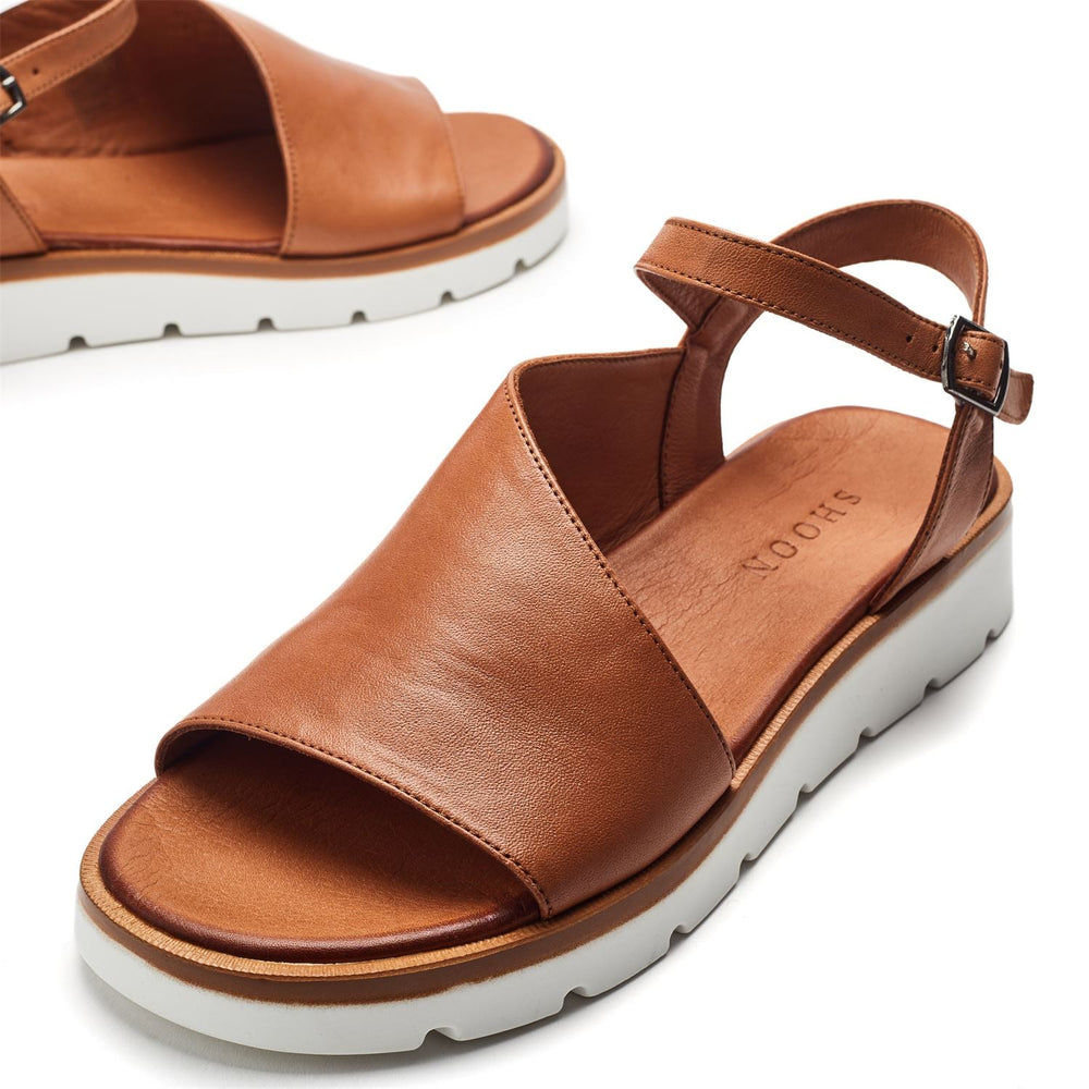Sh Moire Tan Leather Sandals