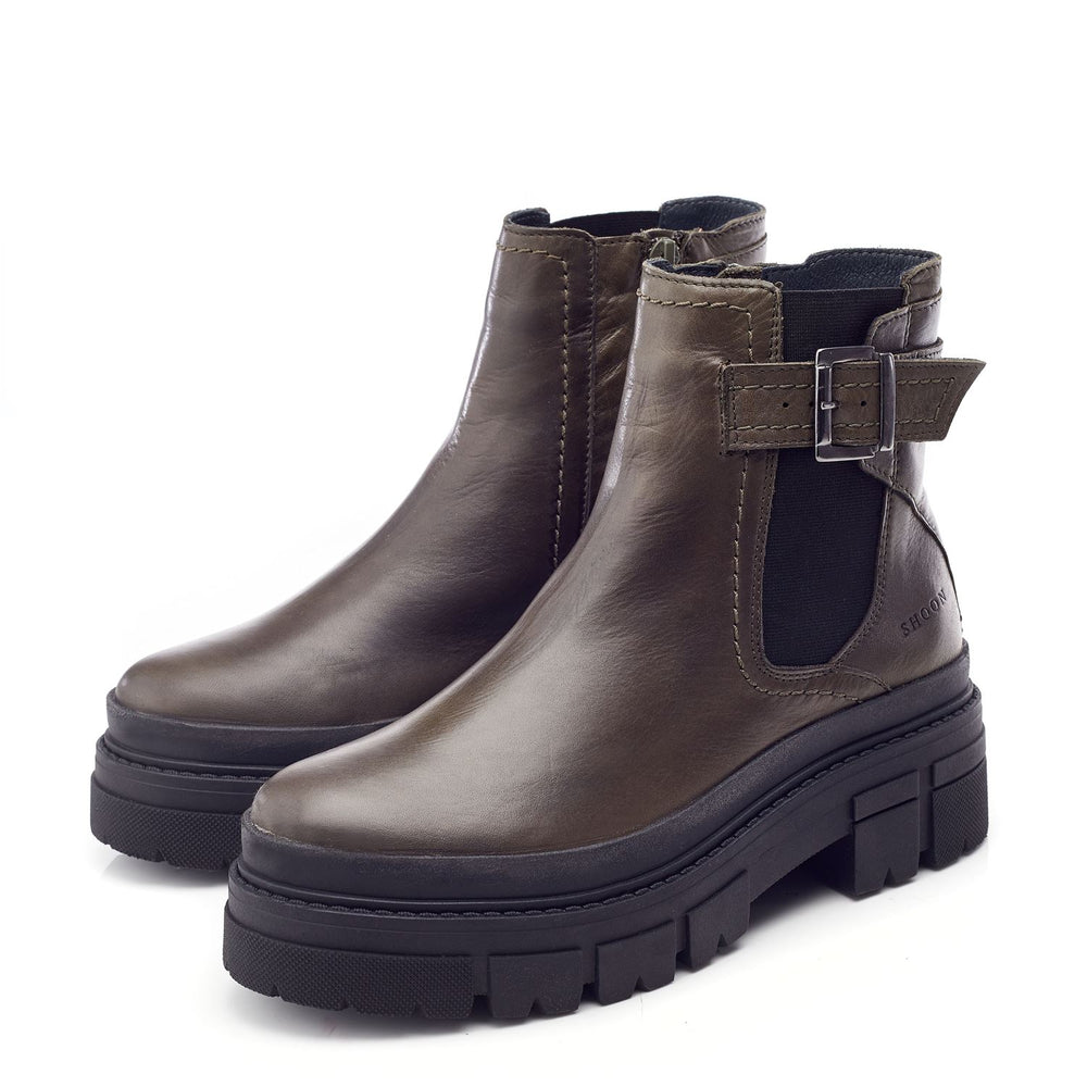 Sh Oller Olive Leather Boots
