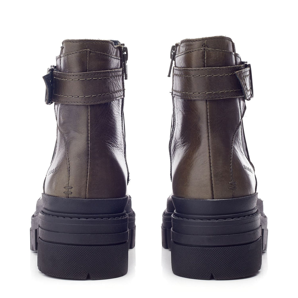Sh Oller Olive Leather Boots