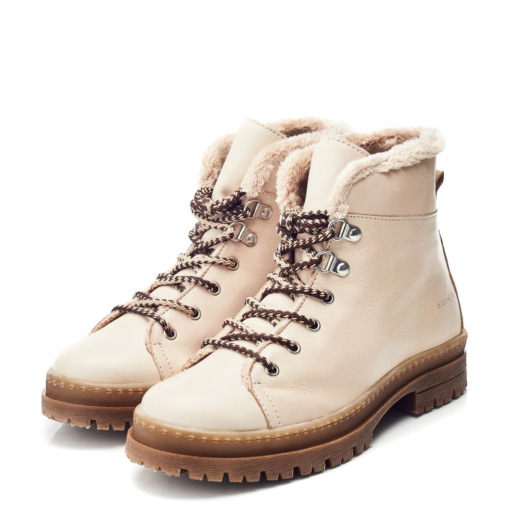 Sh Onella Off White Leather Boots