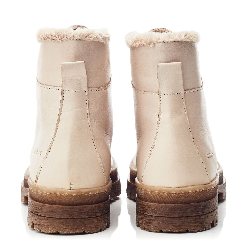 Sh Onella Off White Leather Boots