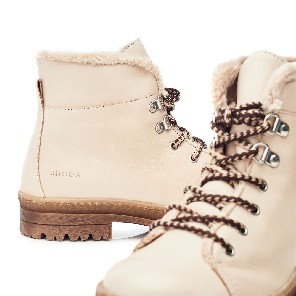 Sh Onella Off White Leather Boots