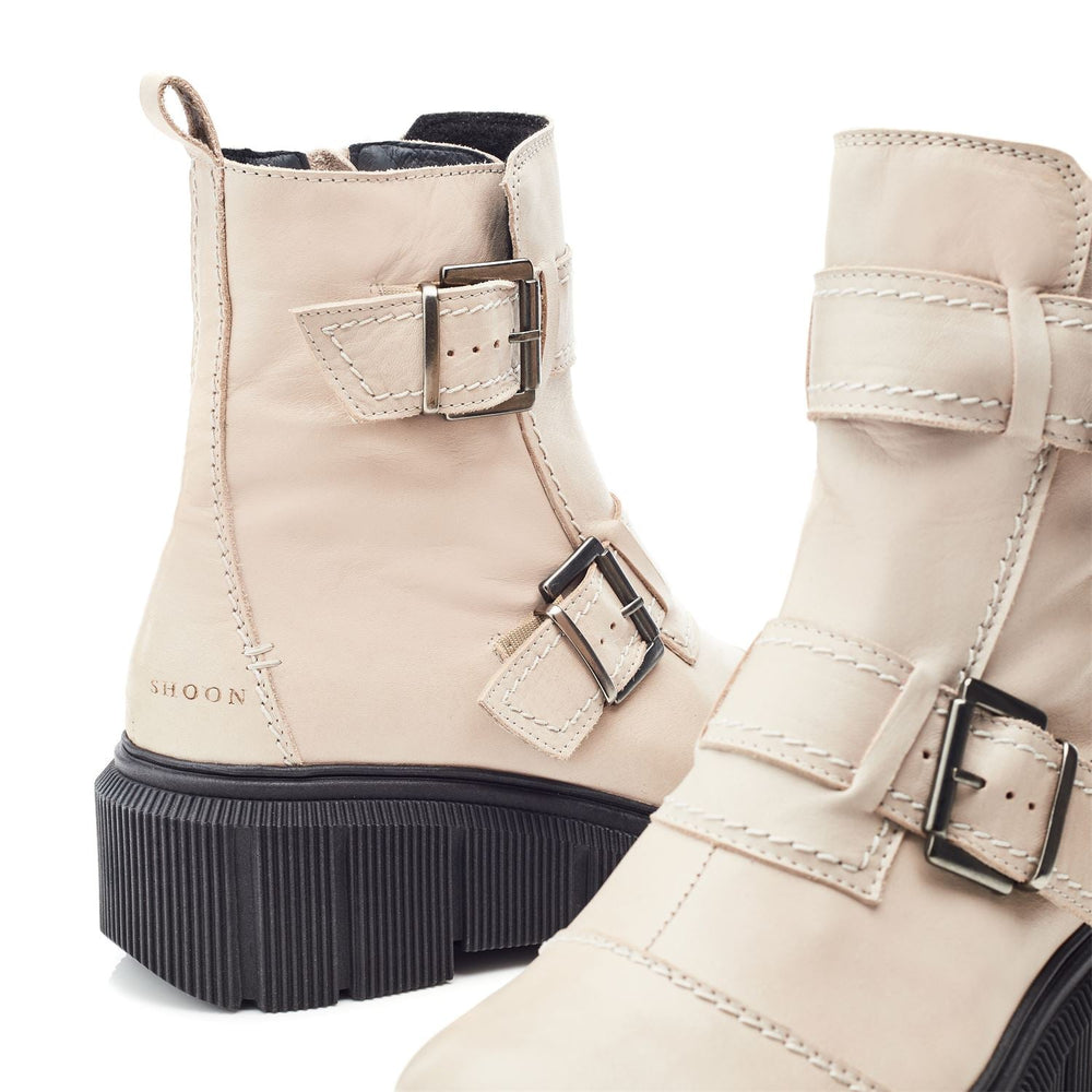 Sh Osborne Off White Leather Boots
