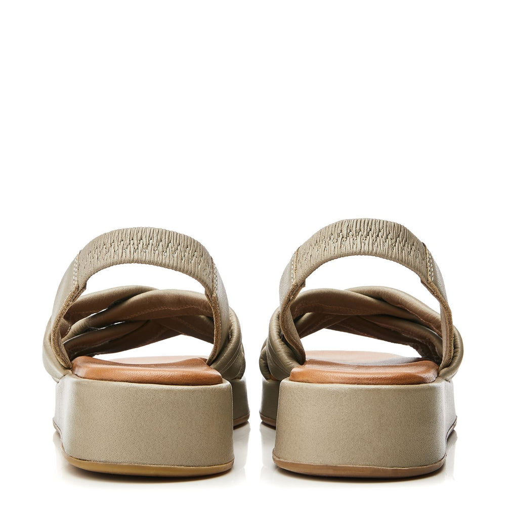 Sh Selmer Khaki Leather Sandals
