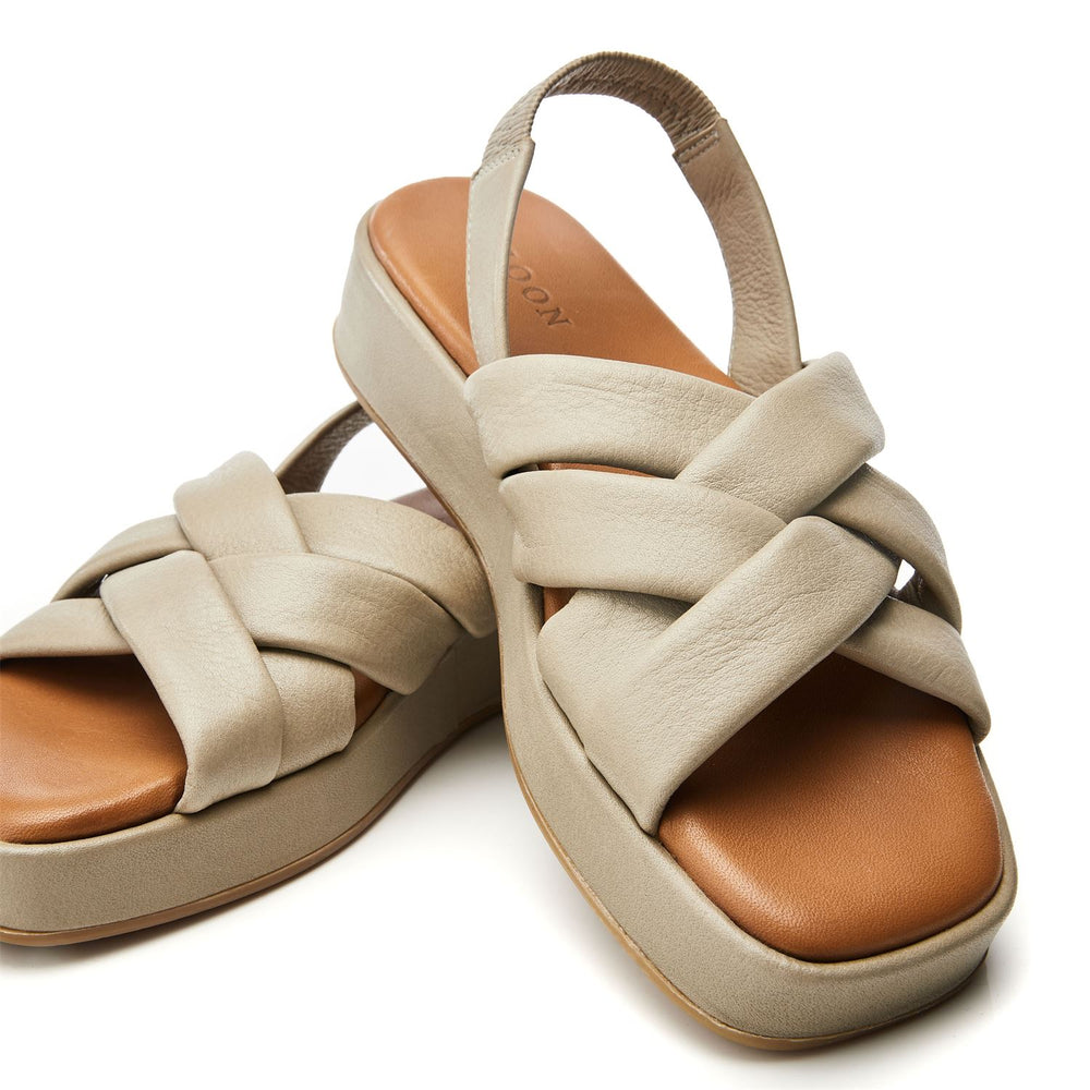 Sh Selmer Khaki Leather Sandals