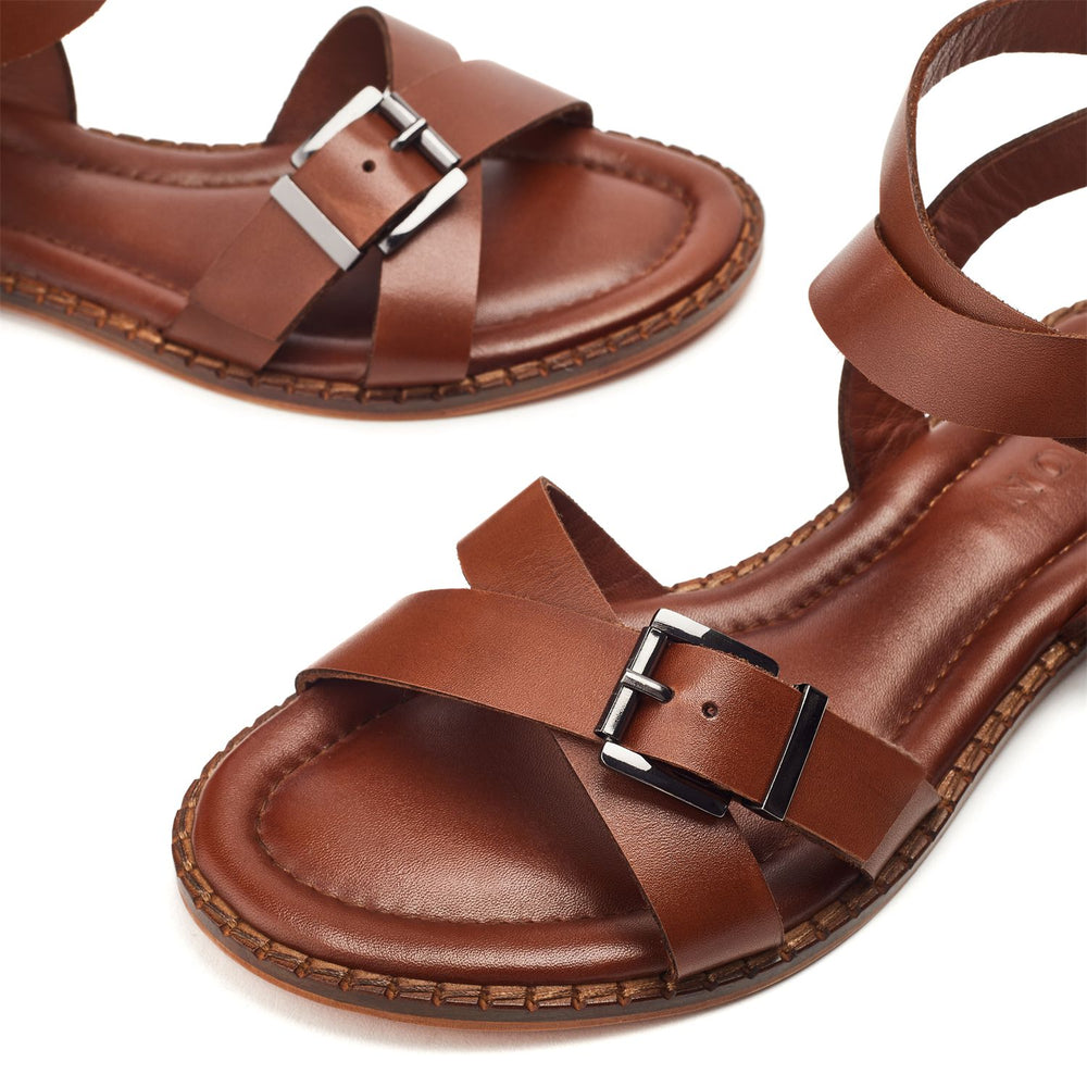 Sh Shara Tan Leather Sandals