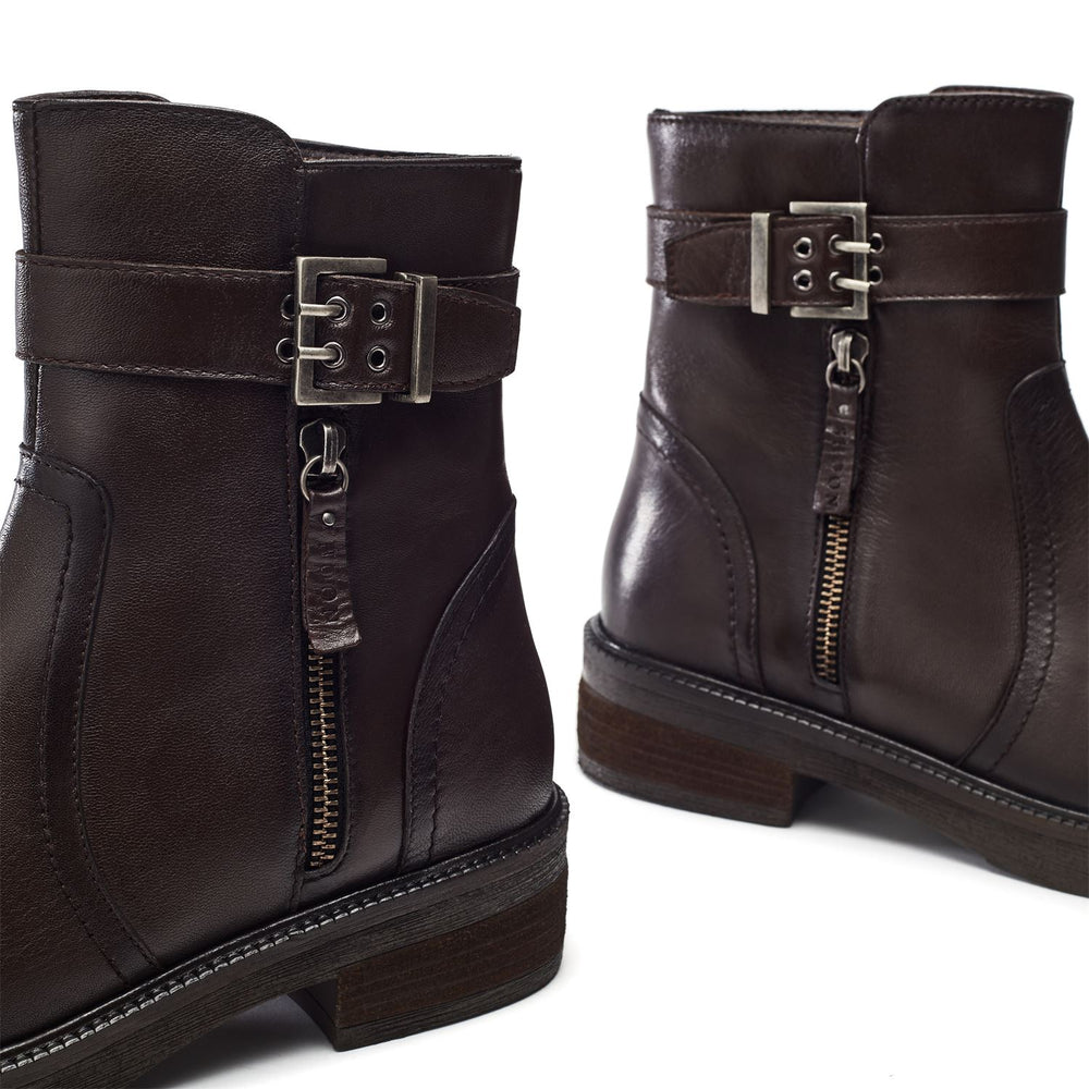 Sh Sherri Dark Brown Leather Boots