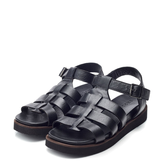 Sh Shipshape Black Leather Sandals