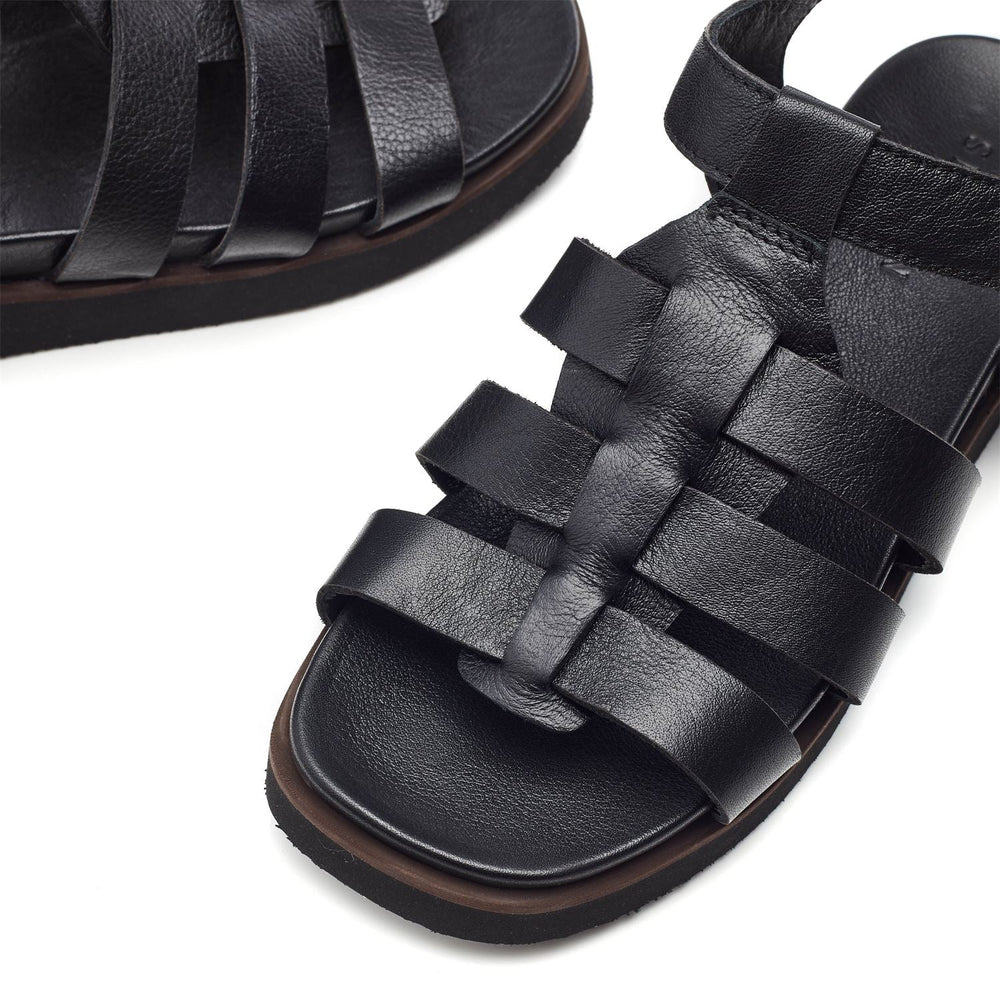 Sh Shipshape Black Leather Sandals