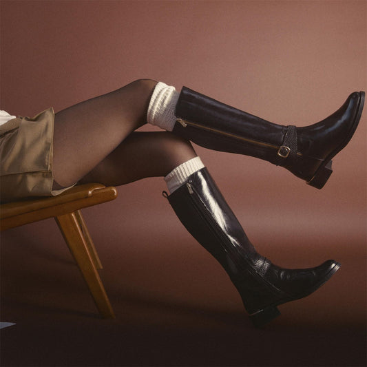 Sharla Black Patent Leather Patent Leather Boots