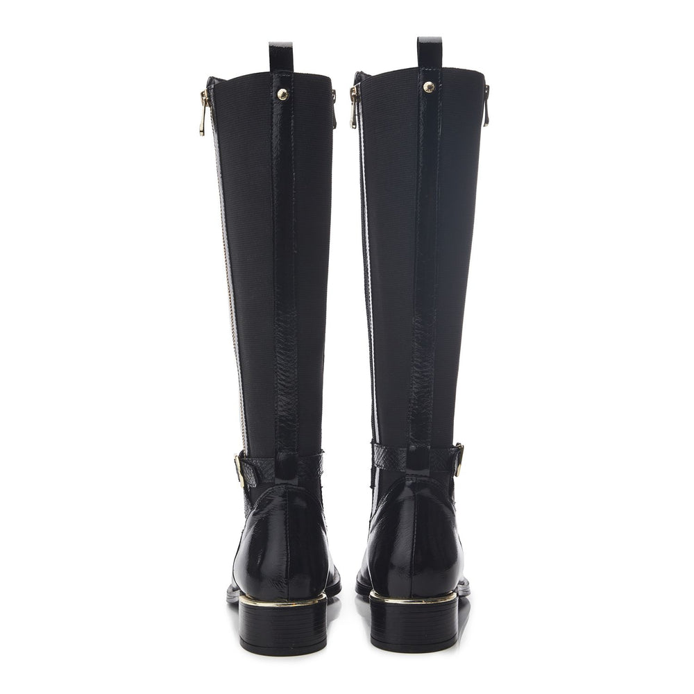 Sharla Black Patent Leather Patent Leather Boots