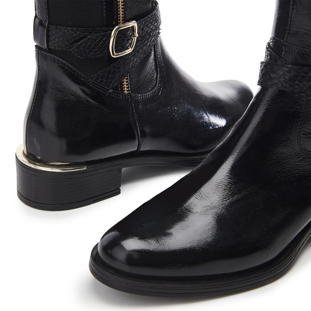 Sharla Black Patent Leather Patent Leather Boots