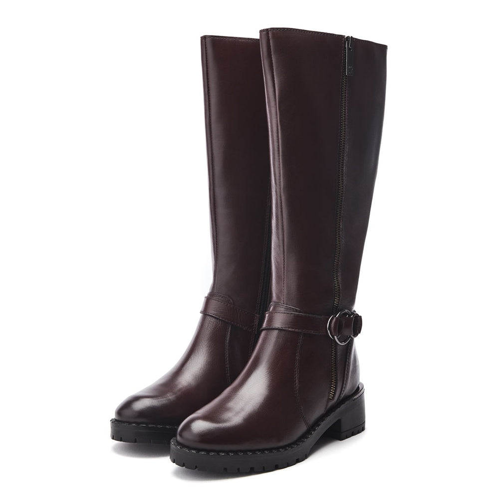 Sherie Burgundy Leather Boots