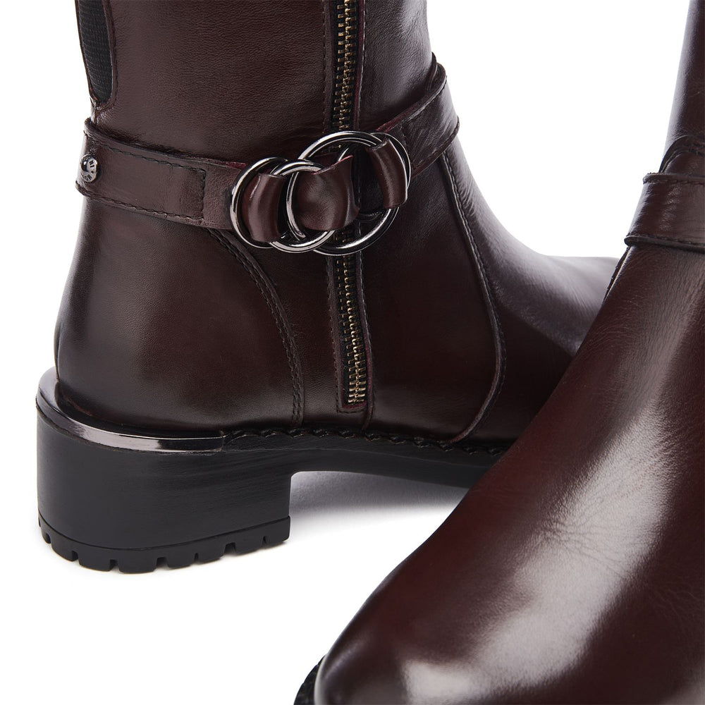 Sherie Burgundy Leather Boots