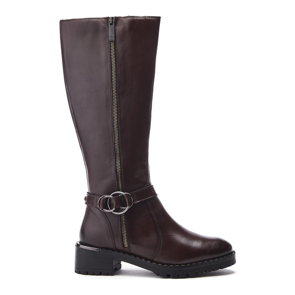 Sherie Burgundy Leather Boots