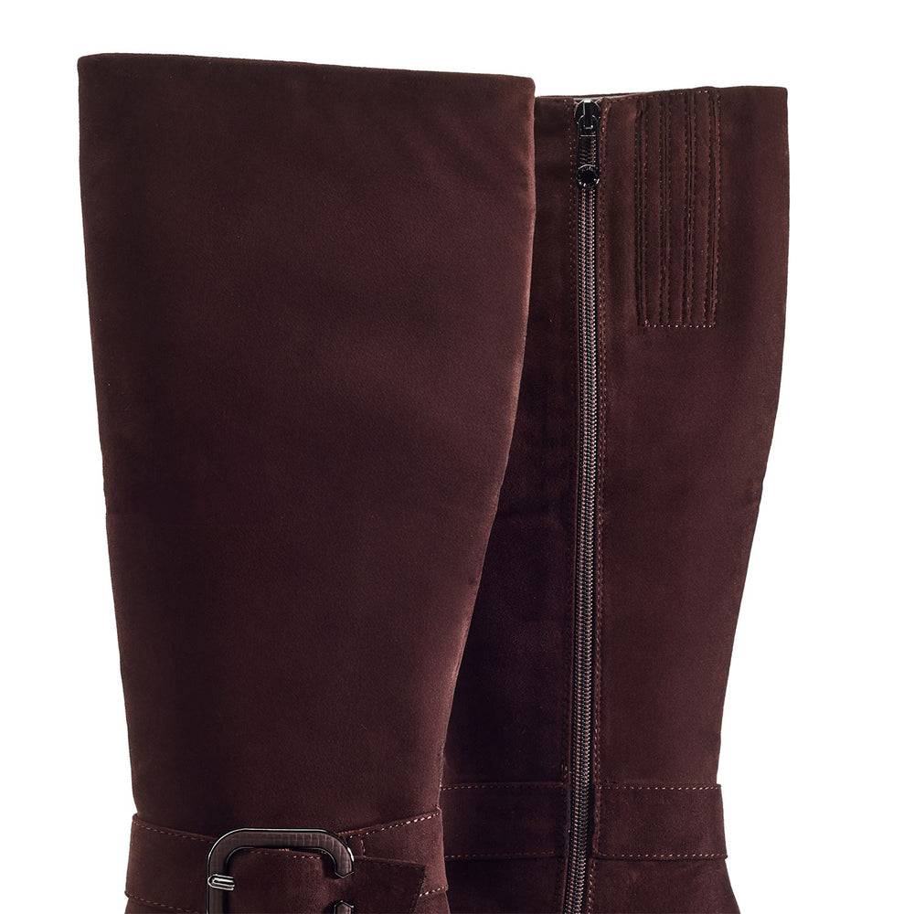 Sherlia Dark Brown Alcantara Boots