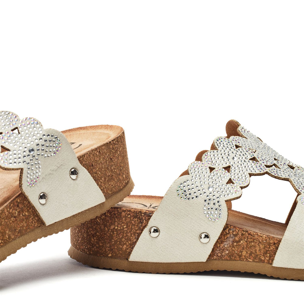 Skyie Beige Alcantara Sandals