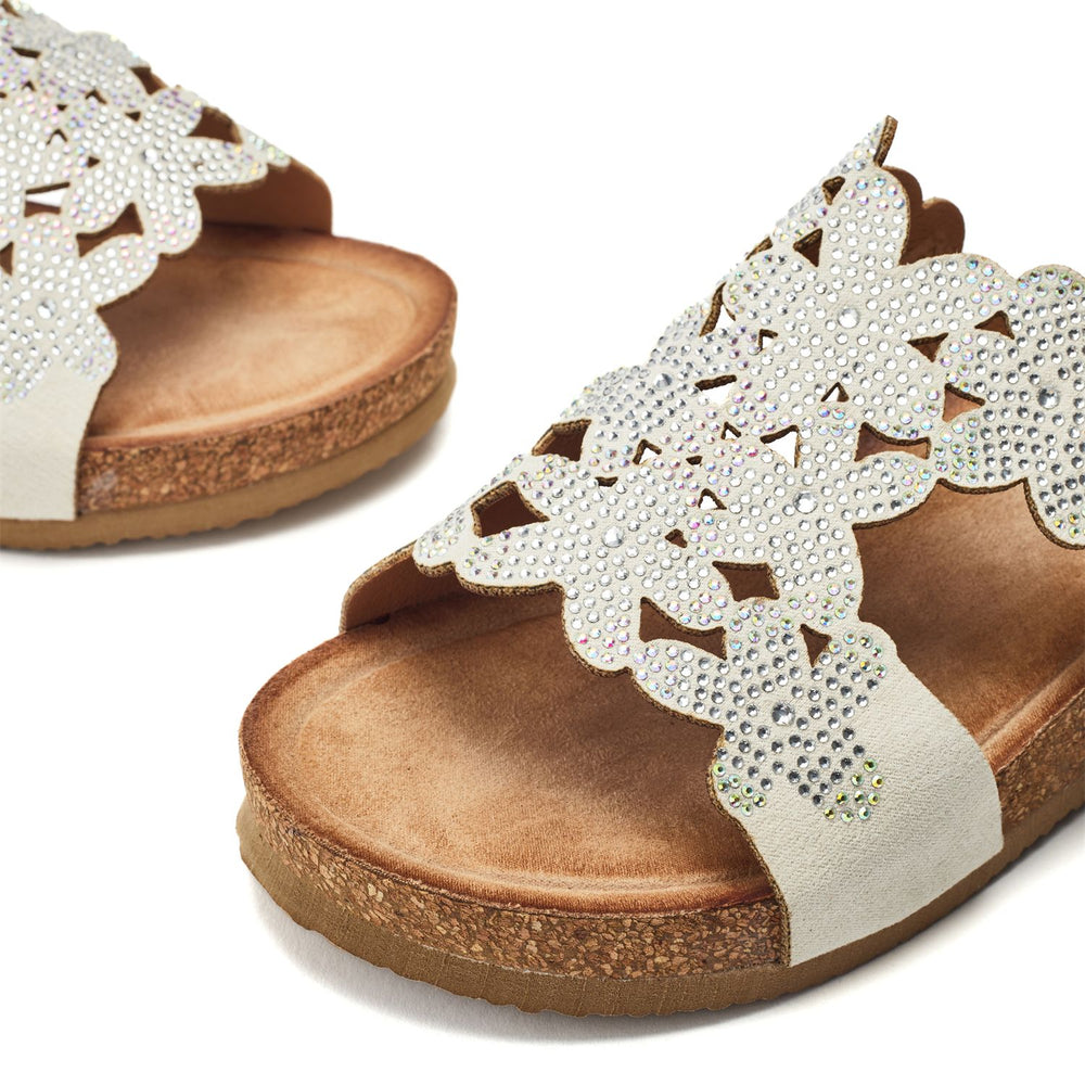Skyie Beige Alcantara Sandals