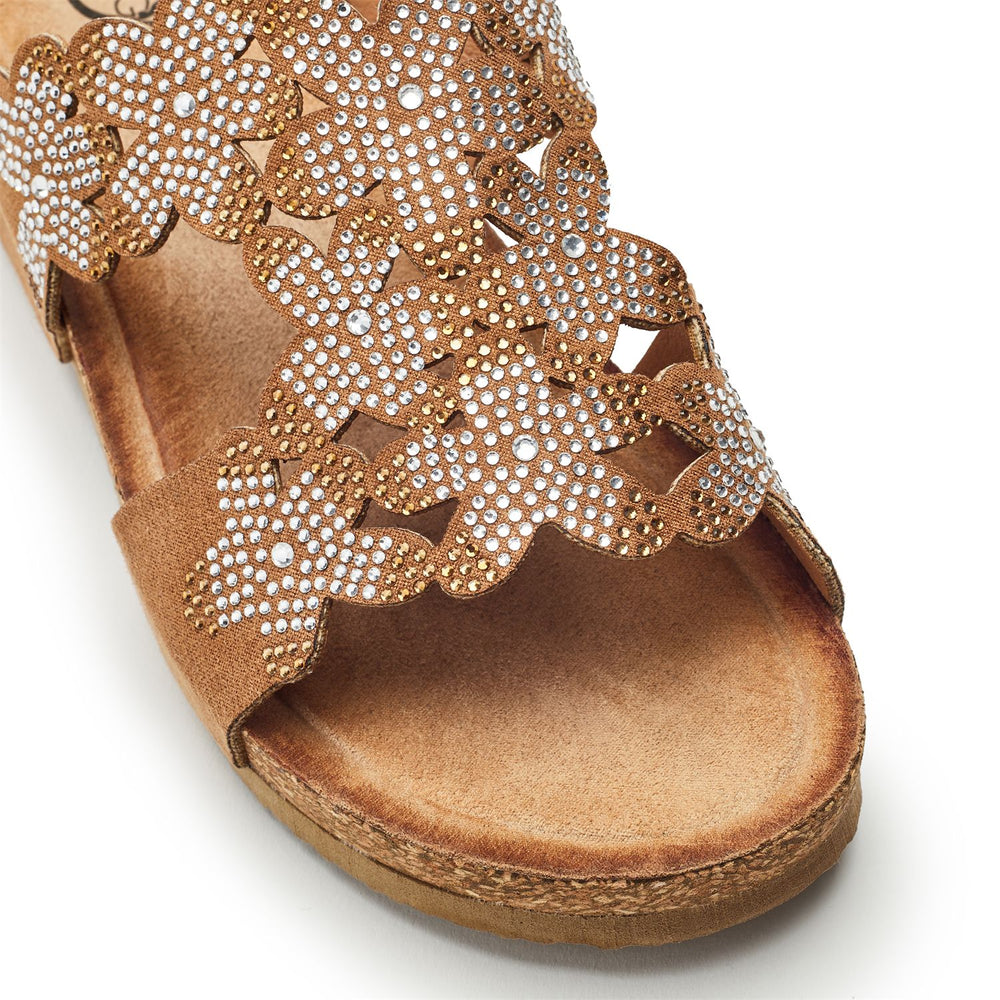 Skyie Camel Alcantara Sandals