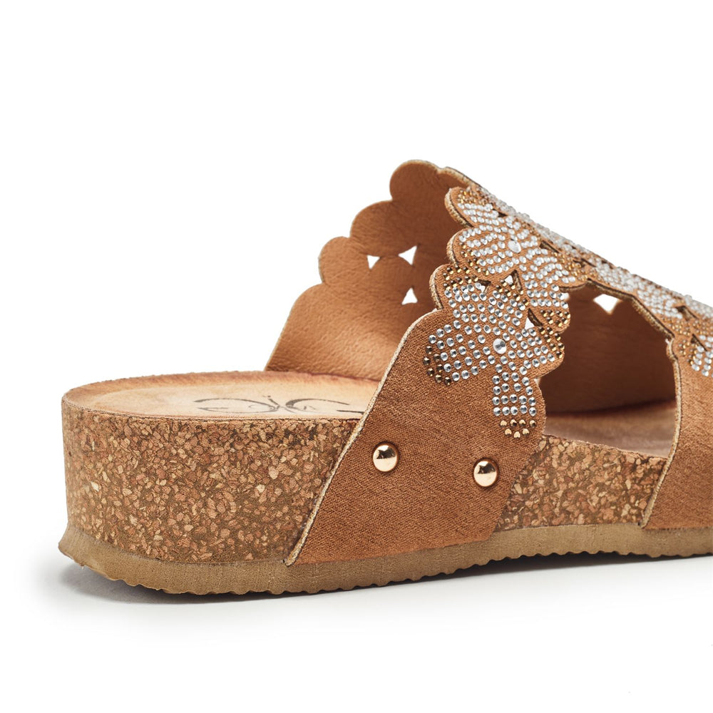 Skyie Camel Alcantara Sandals