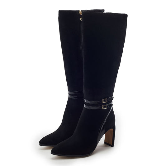 Solstice Black Alcantara Boots