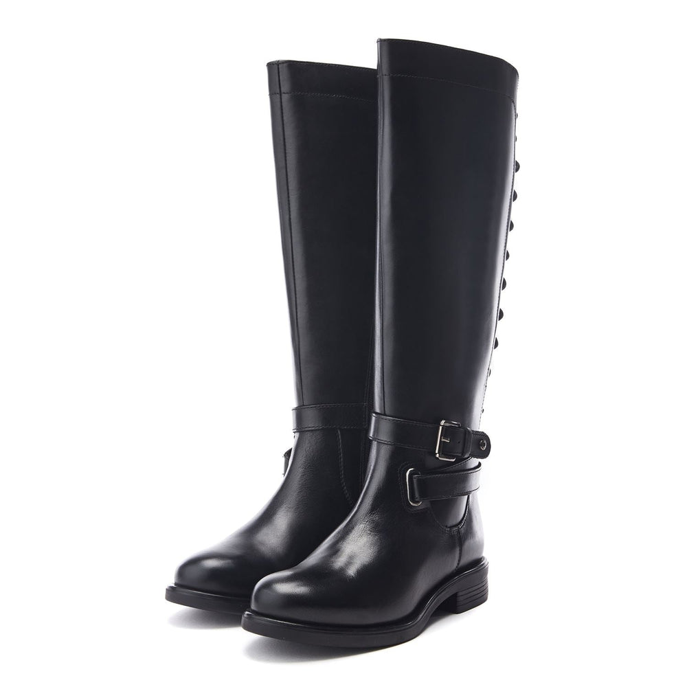 Somain Black Leather Boots