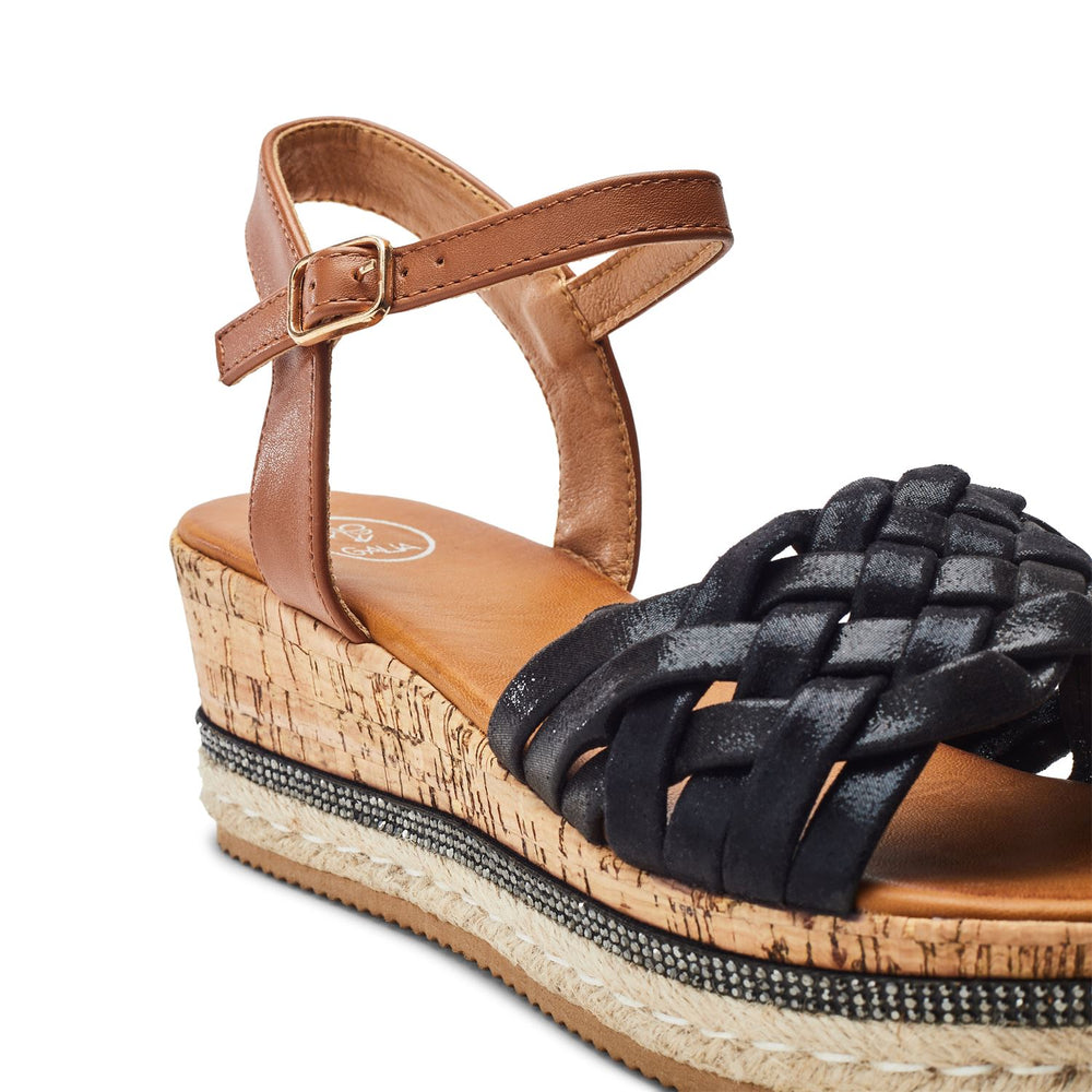 Sonal Black Porvair Sandals