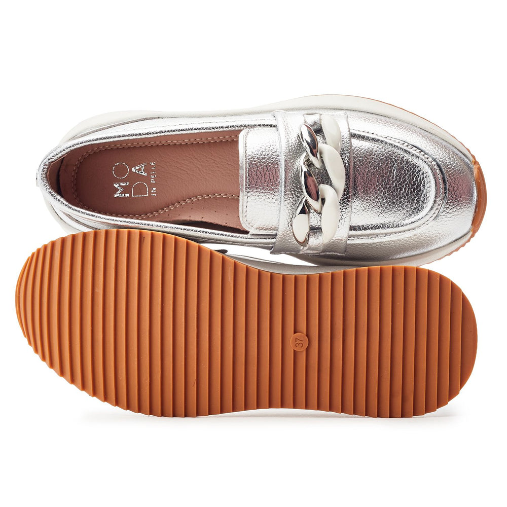 Sorrento Silver Leather Shoes