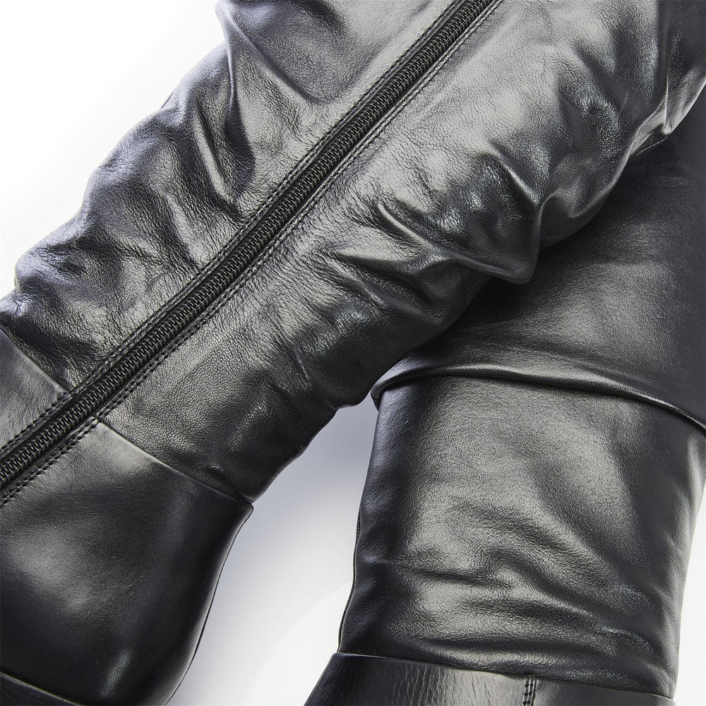 Starlene Black Leather Boots