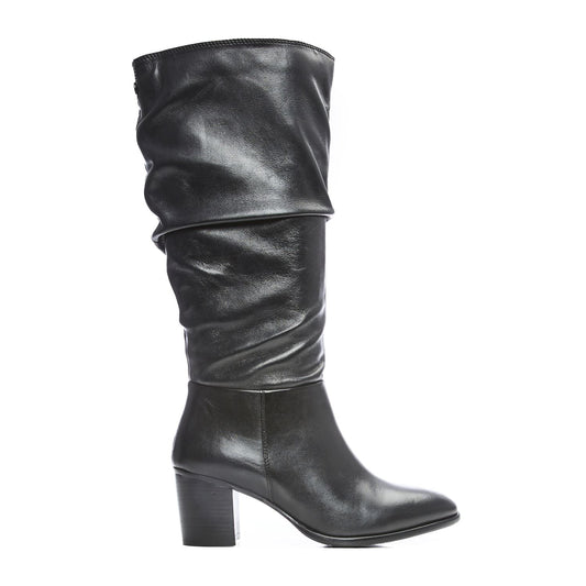 Starlene Black Leather Boots