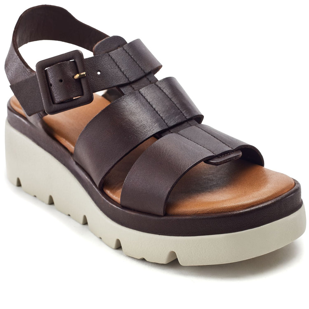 Stathes Dark Brown Leather Sandals