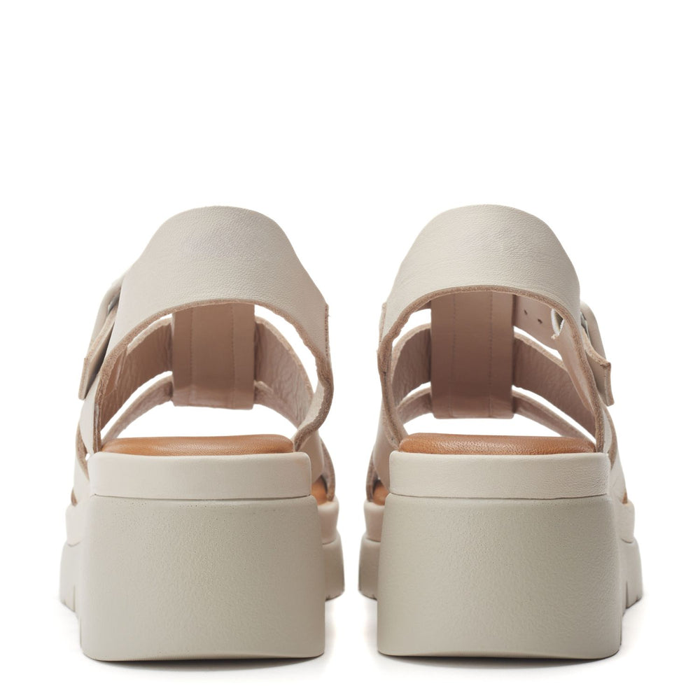 Stathes Off White Leather Sandals
