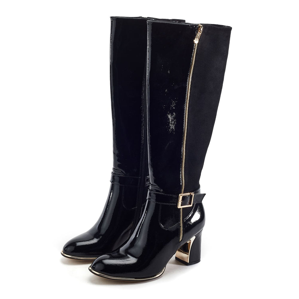 Static Black Patent Boots