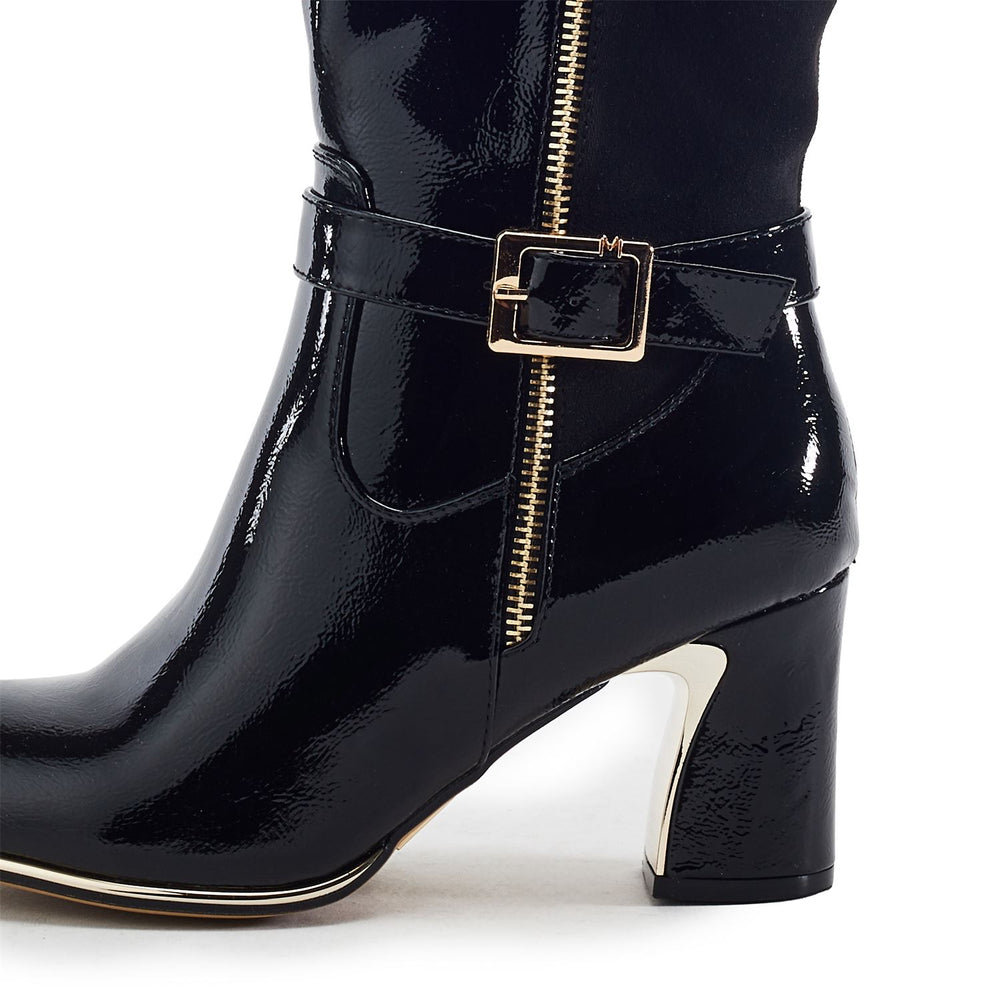 Static Black Patent Boots