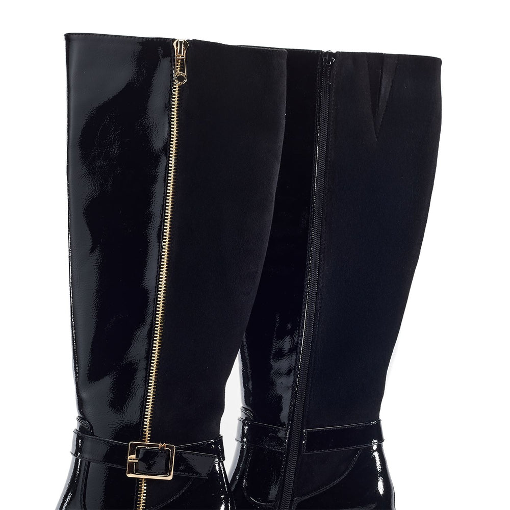 Static Black Patent Boots