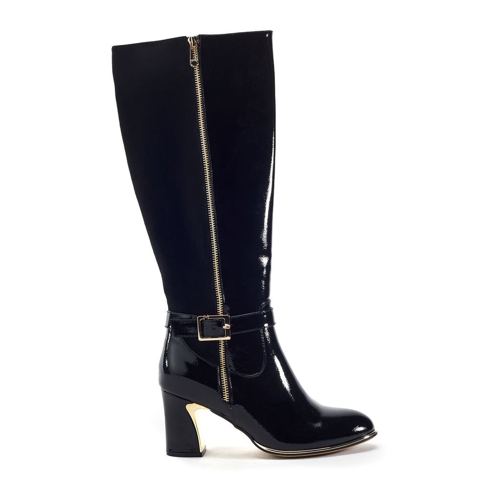 Static Black Patent Boots