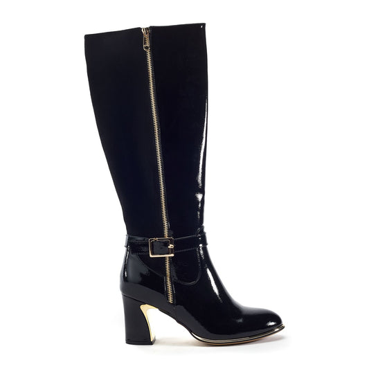 Static Black Patent Boots