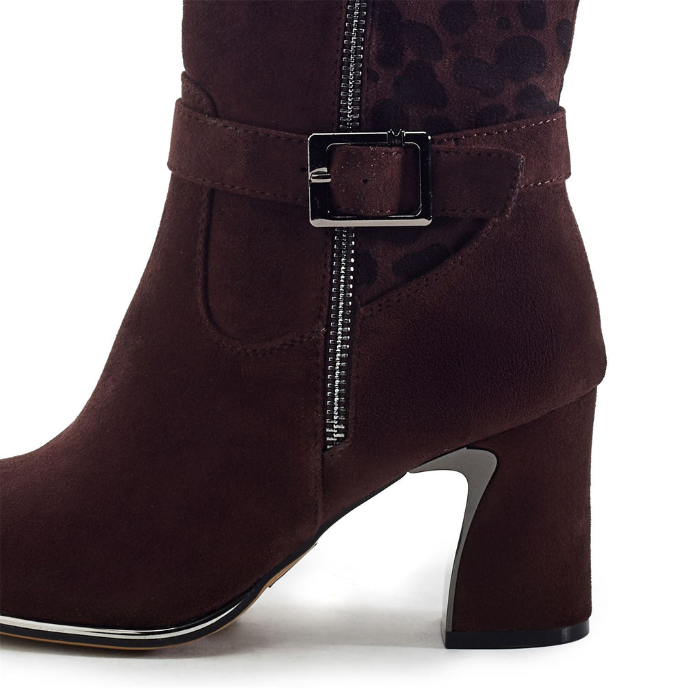 Static Dark Brown Alcantara Boots