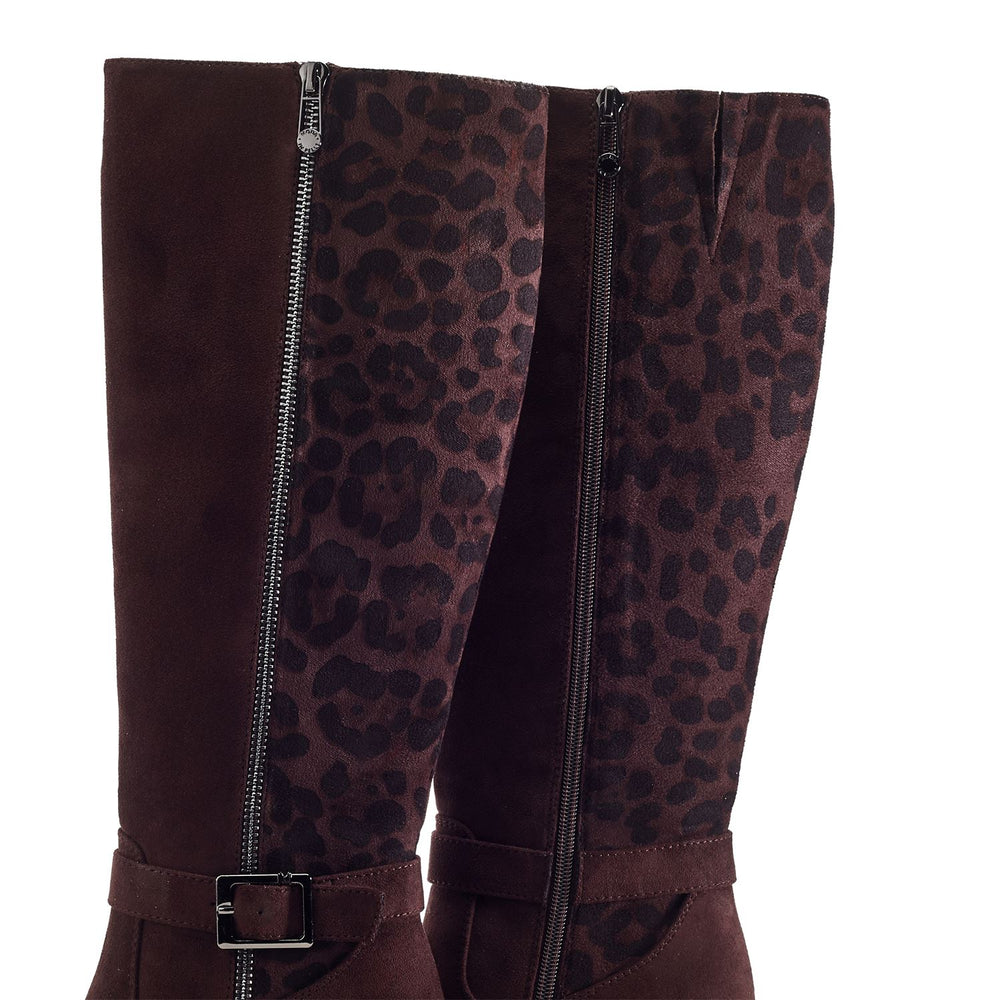 Static Dark Brown Faux Suede Boots