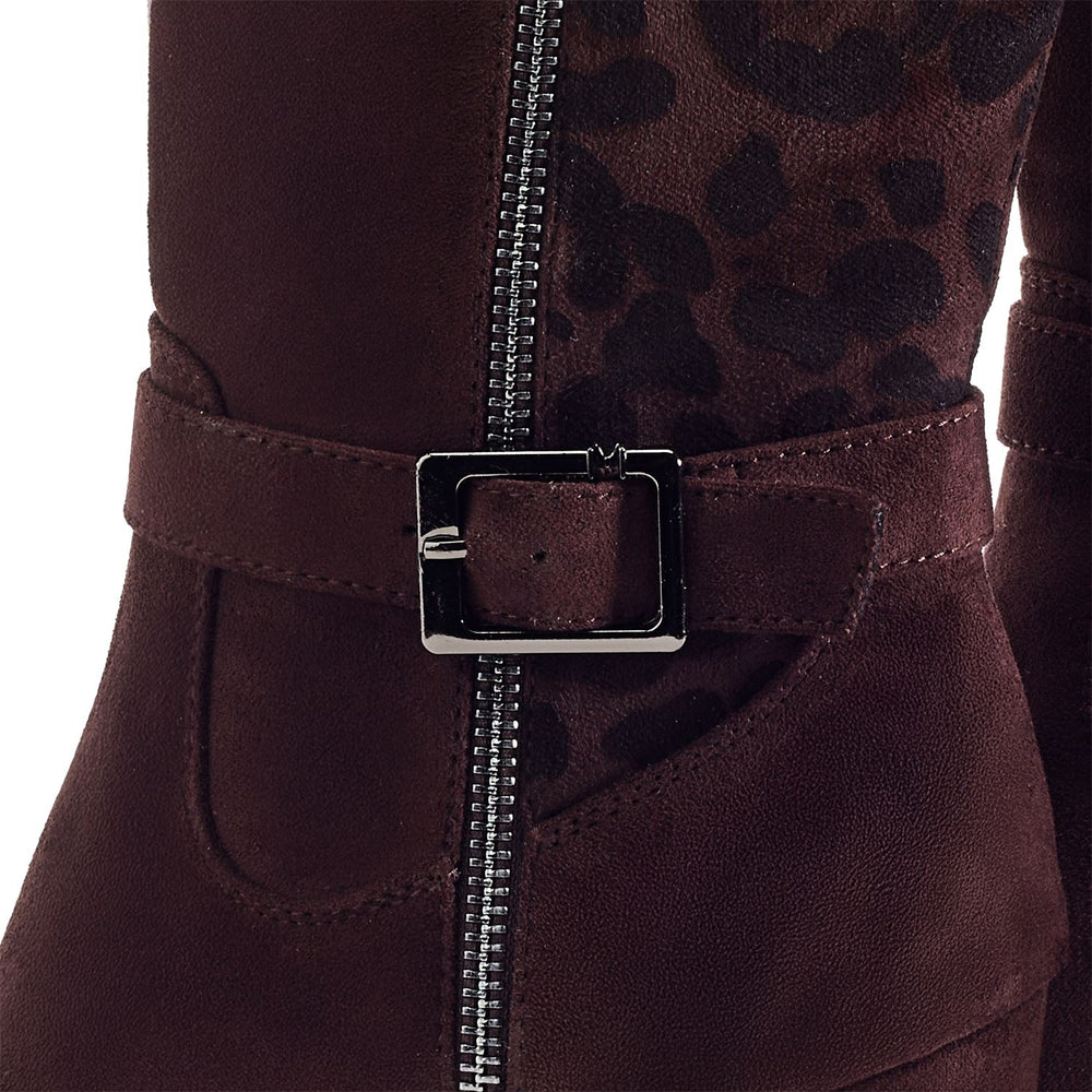 Static Dark Brown Faux Suede Boots